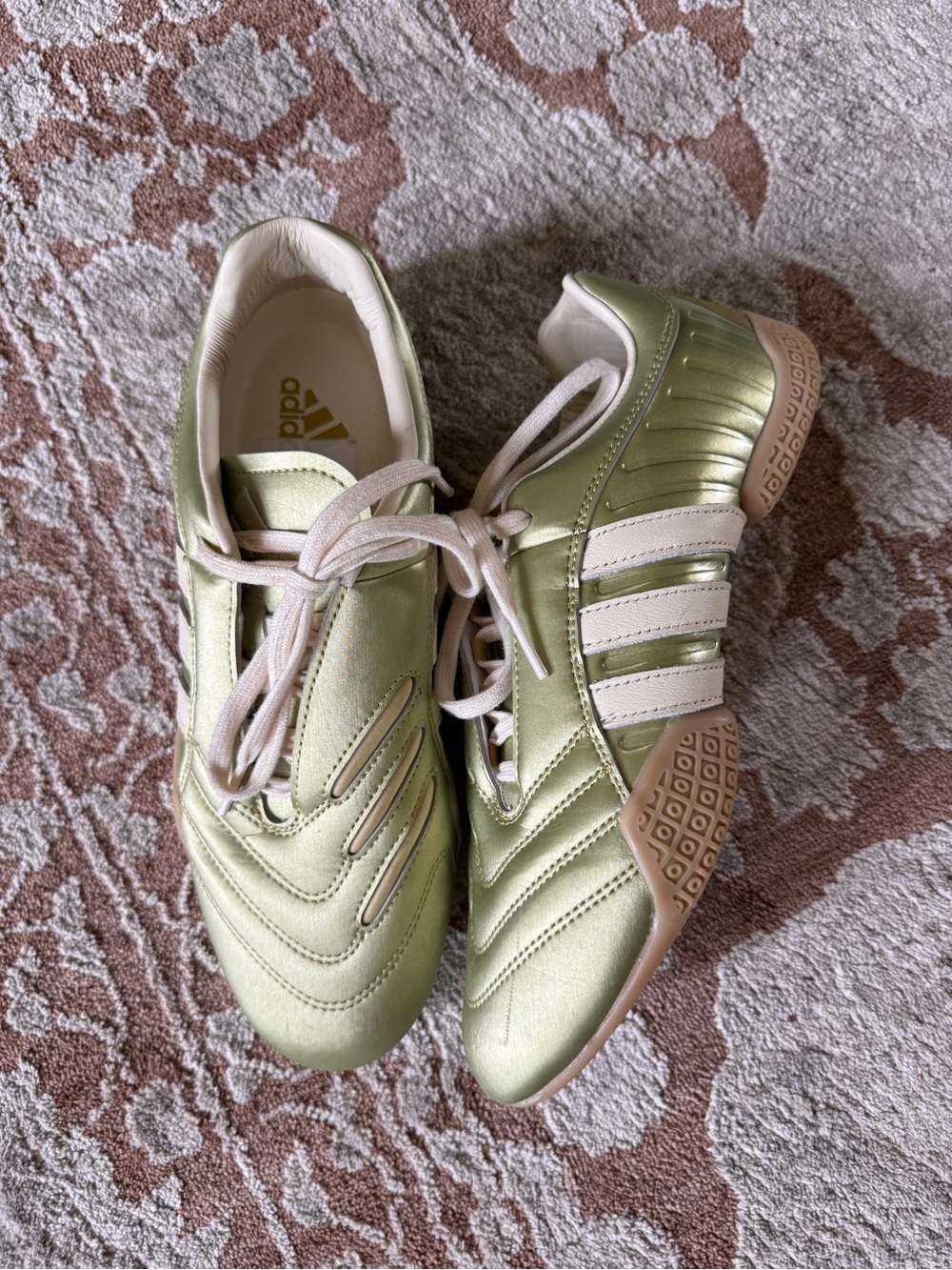 adidas Metallic Green Lace-Up Athletic Sneakers sz 8.5